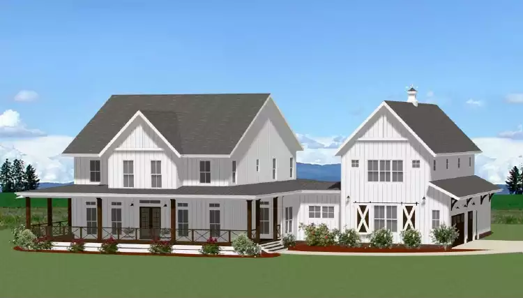 image of 2 story farmhouse plans with porch plan 1097